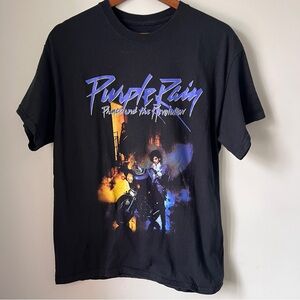 Prince Black Tee with Purple Graphic Purple Rain